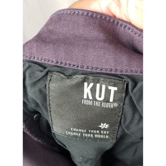 Kut from the Kloth Purple High Rise Ankle Skinny Pants Mens 20W Cotton Blend - Picture 6 of 13
